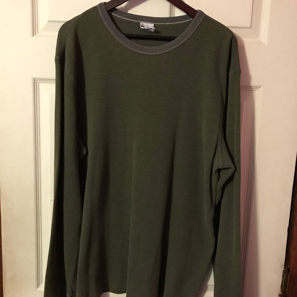 Old Navy Green Waffle Pattern LS Shirt Mens XL
